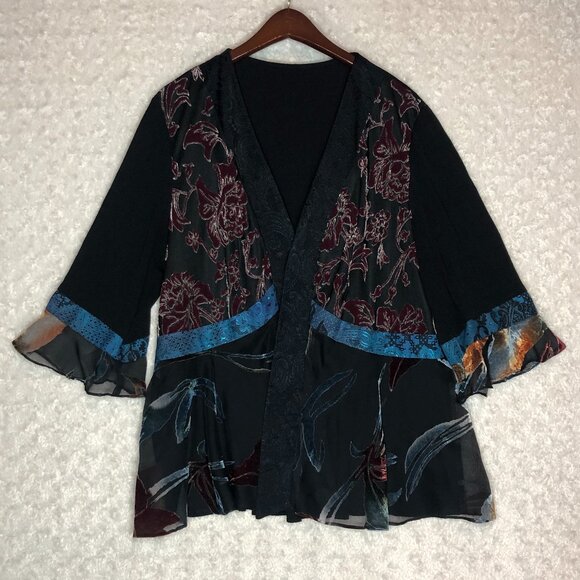 Vintage R&M Richards Karen Kwong Women's Kimono Jacket - Picture 1 of 11